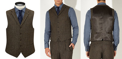 Mens Casual Waistcoat Bennett Donegal Wool Mens Casual Waistcoat Bennett Donegal Wool