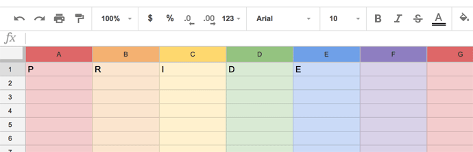 Google Spreadsheet PRIDE Easter Egg