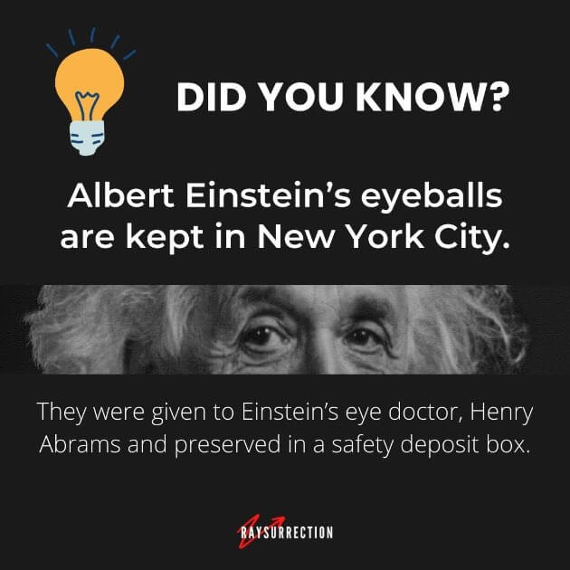 Interesting fact Albert Einstein's eyeballs are kept in New York City