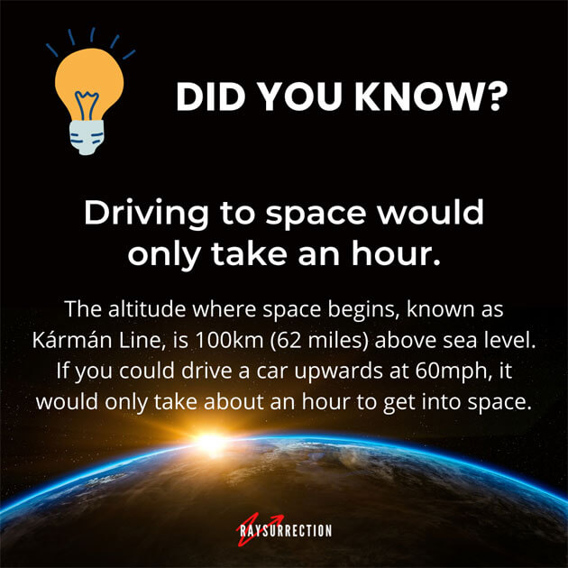 Driving to space would only take an hour.