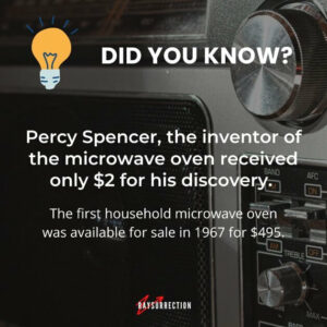 Percy Spencer, the inventor of the microwave oven received only $2 for his discovery