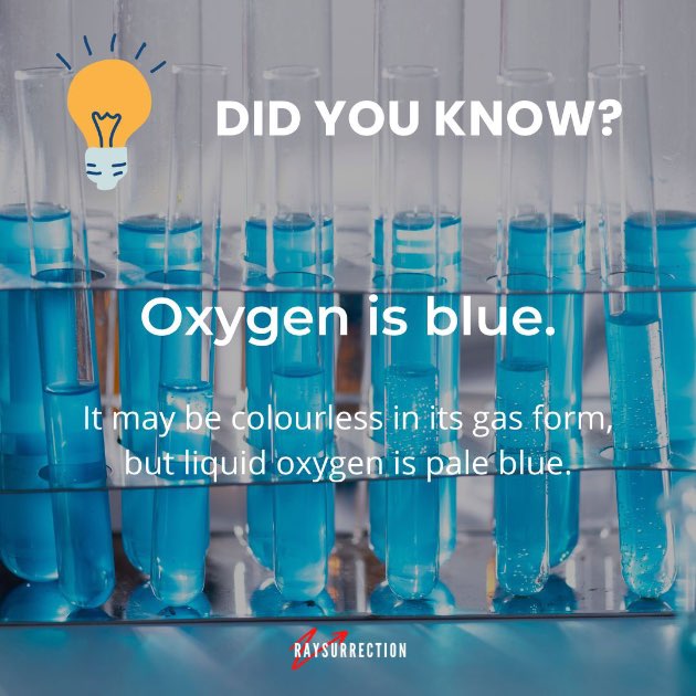 Oxygen is blue.