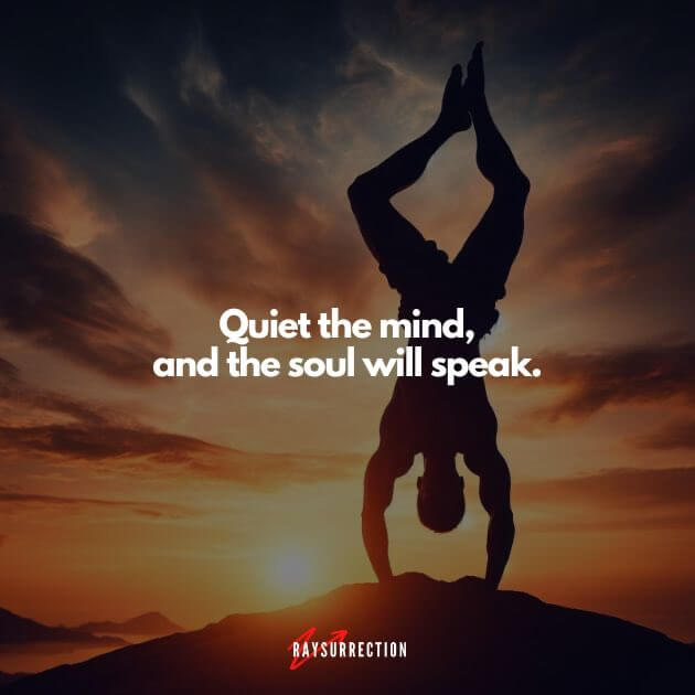 Quiet the mind, and the soul will speak.