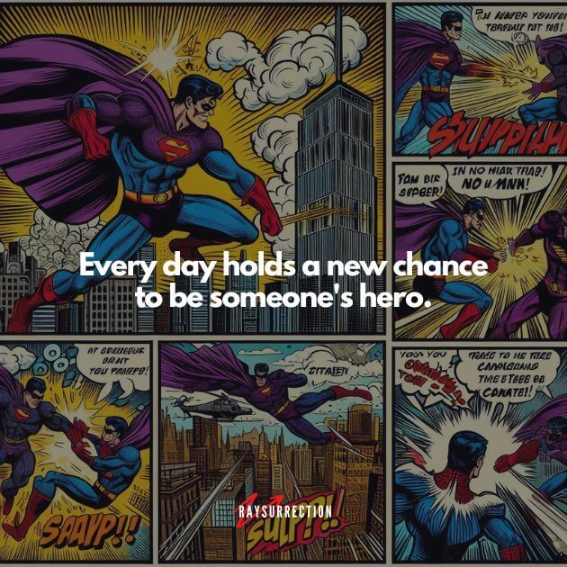 Every day holds a new chance to be someone's hero.