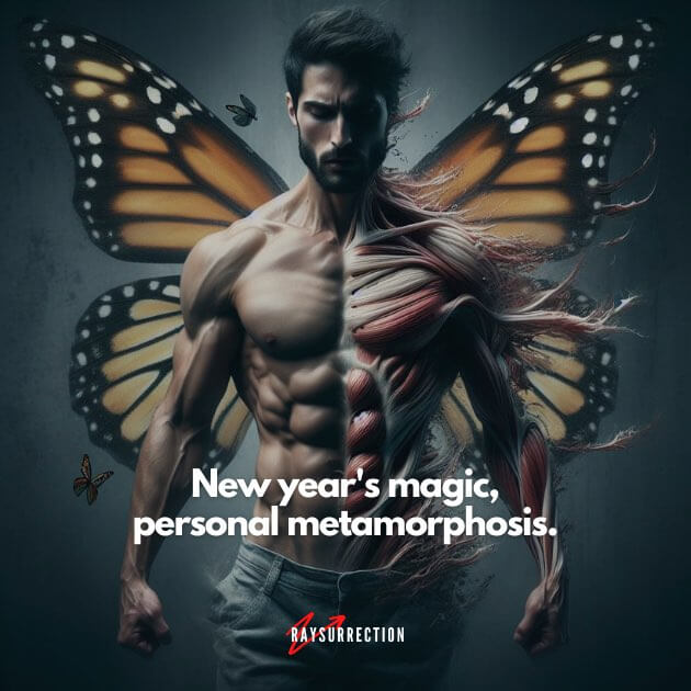 New year's magic, personal metamorphosis.