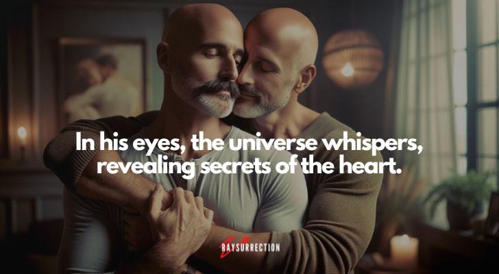 In his eyes, the universe whispers, revealing secrets of the heart.