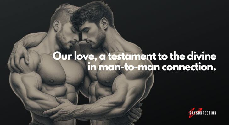 Our love, a testament to the divine in man-to-man connection.