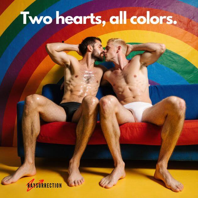 Two hearts all colors Two hearts, all colors.