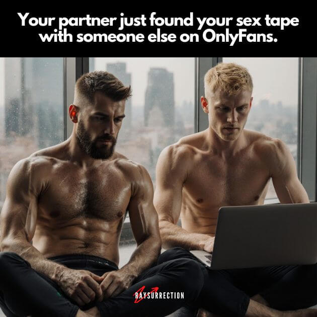 Your partner just found your sex tape with someone else on OnlyFans Your partner just found your sex tape with someone else on OnlyFans.