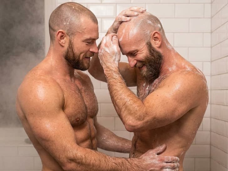 Bald Men Washing Bald Men Washing